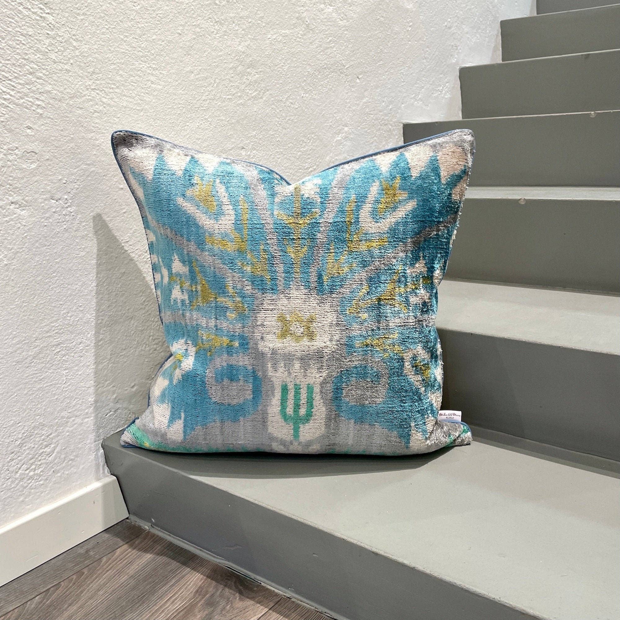 Velvet Ikat Cushion Bliss | Velvet Ikat Pillow Cover