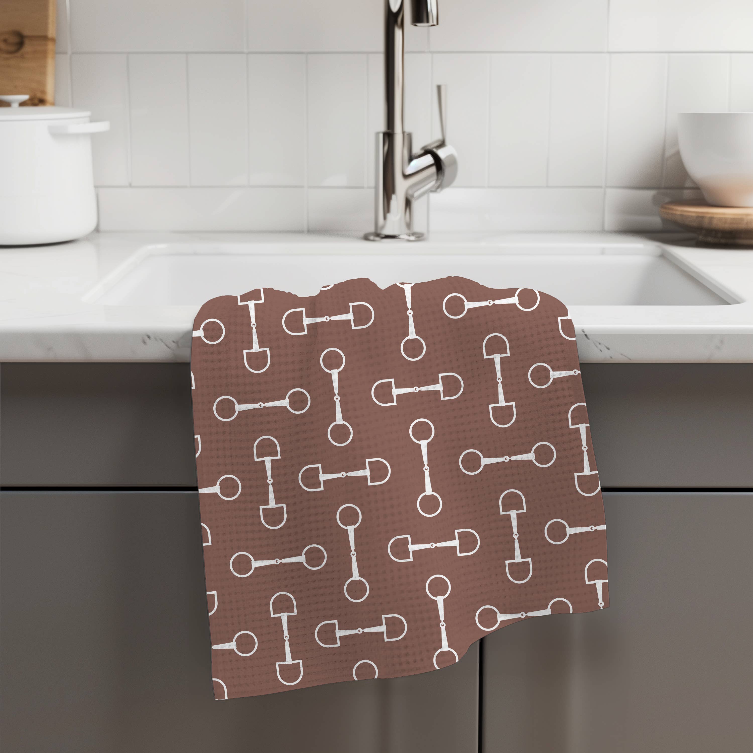 Horse Pony Equestrian Tack Kitchen Towel Waffle Gifts Farm