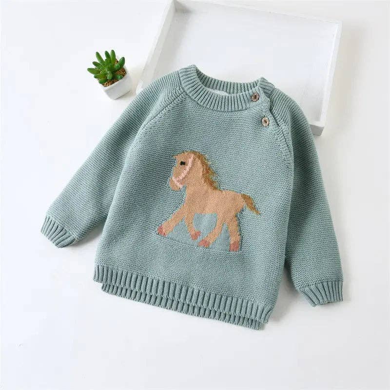 Gwenny Horse Sweater (Seafoam)