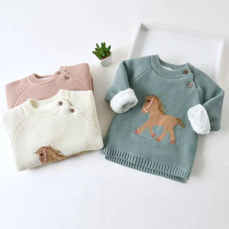 Gwenny Horse Sweater (Blush Pink)