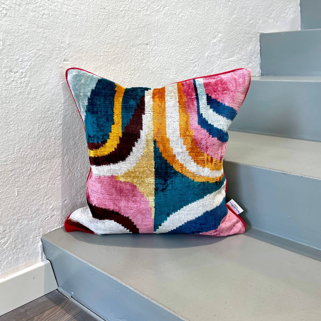 Velvet Ikat Cushion Picasso | Velvet Ikat Pillow Cover