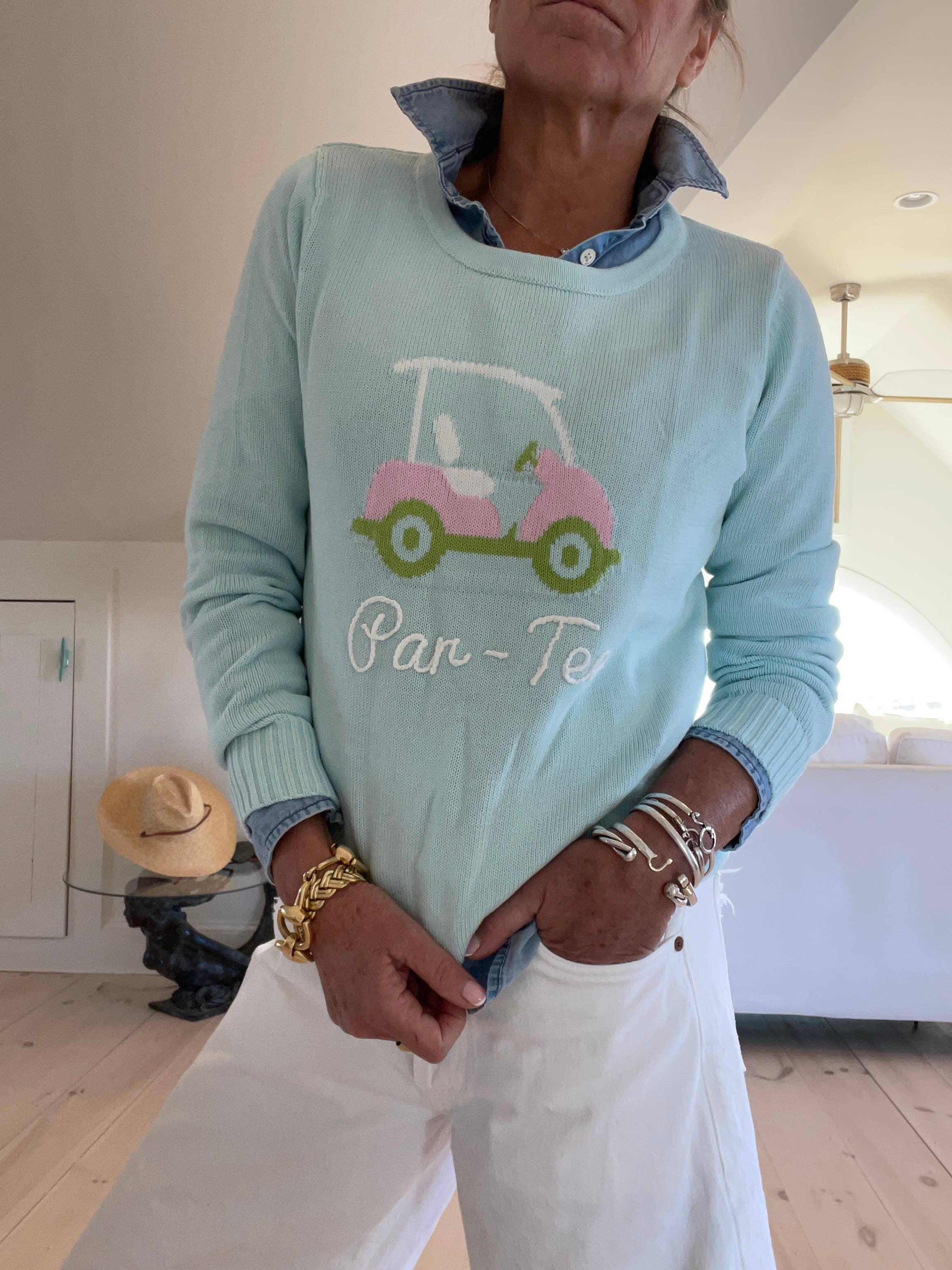 Aqua Par Tee Golf Sweater  EMBROIDERED