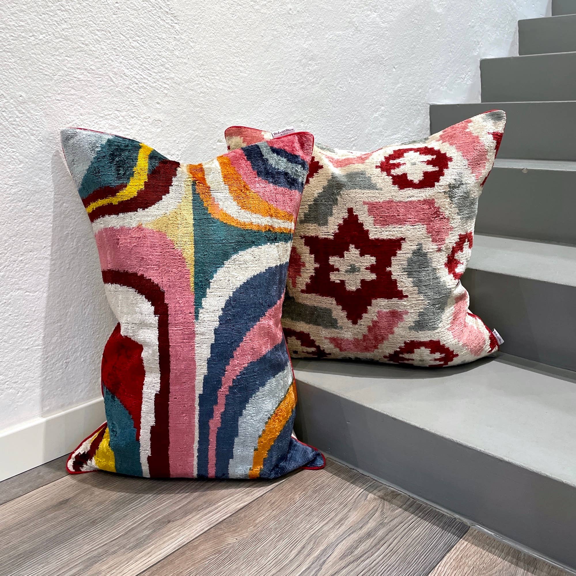 Velvet Ikat Cushion Picasso | Velvet Ikat Pillow Cover