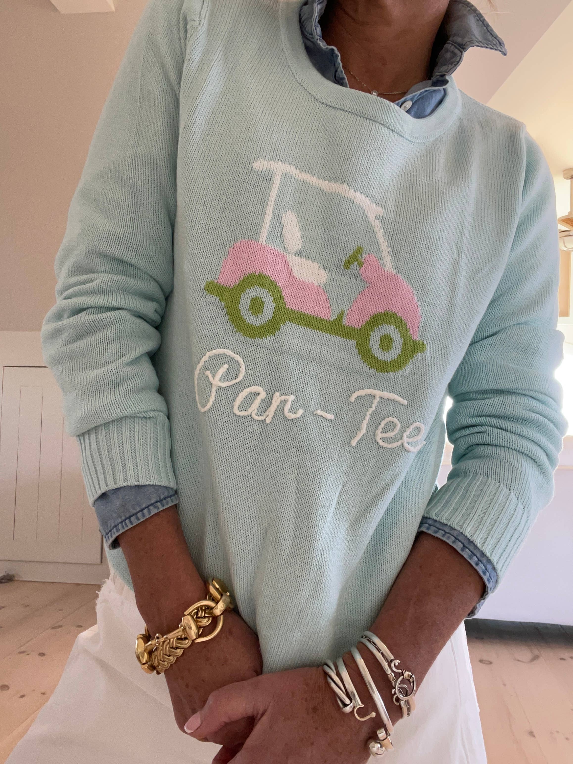 Aqua Par Tee Golf Sweater  EMBROIDERED