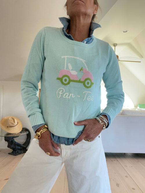 Aqua Par Tee Golf Sweater  EMBROIDERED