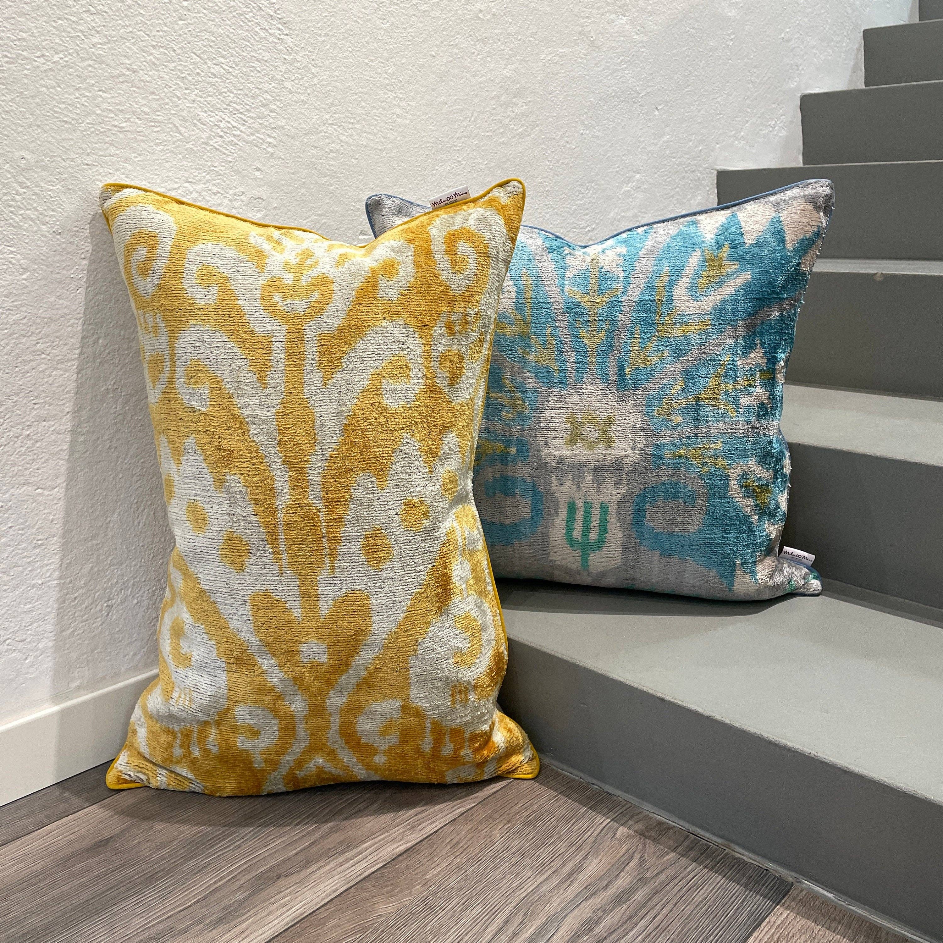 Velvet Ikat Cushion Bliss | Velvet Ikat Pillow Cover