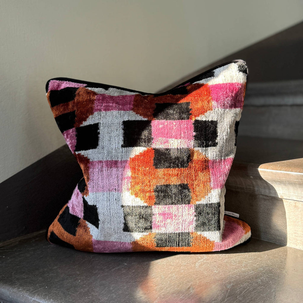 Velvet Ikat Cushion Candy | Velvet Ikat Pillow Cover