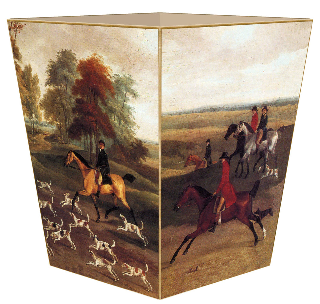 WB227-English Hunt Scene Wastepaper Basket