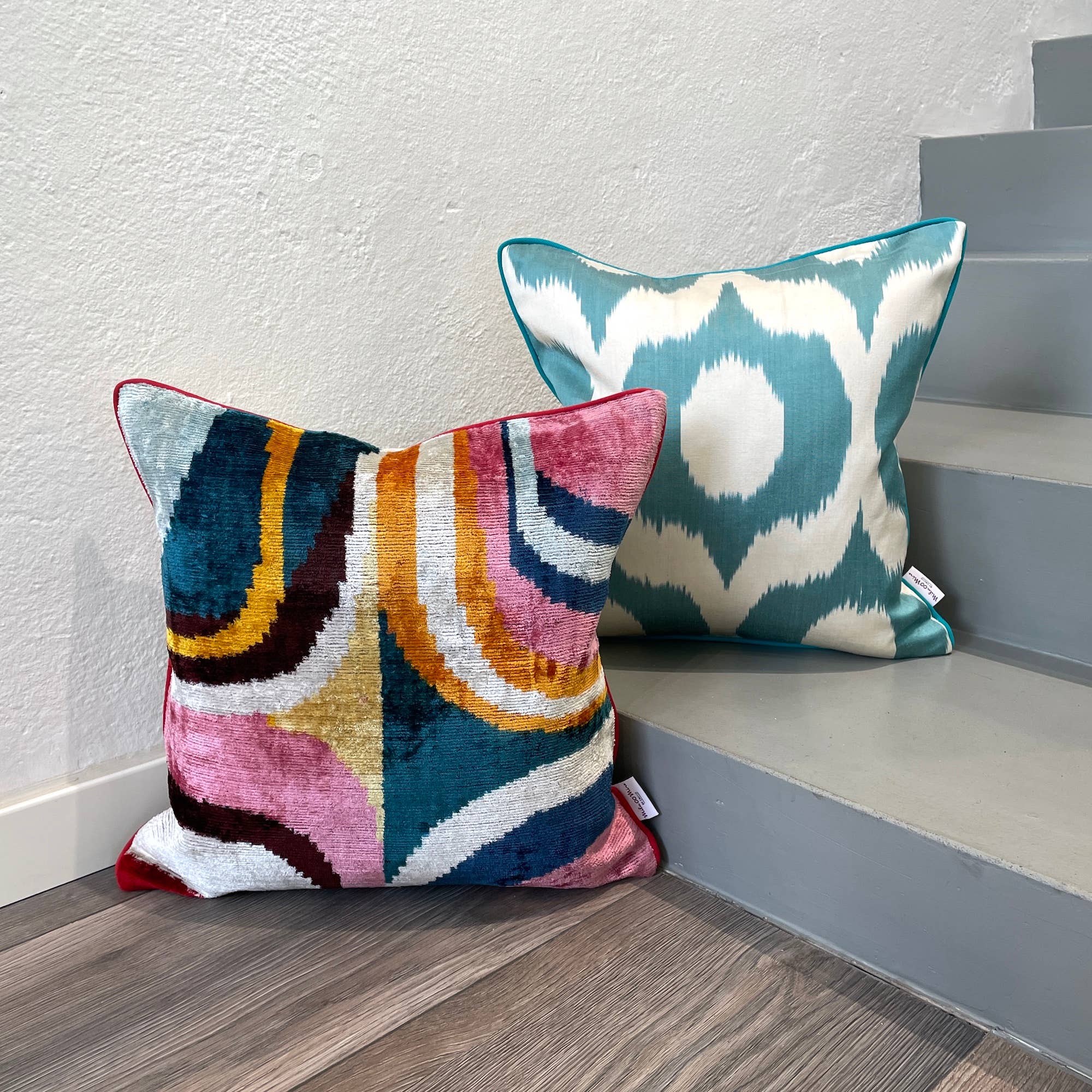 Velvet Ikat Cushion Picasso | Velvet Ikat Pillow Cover