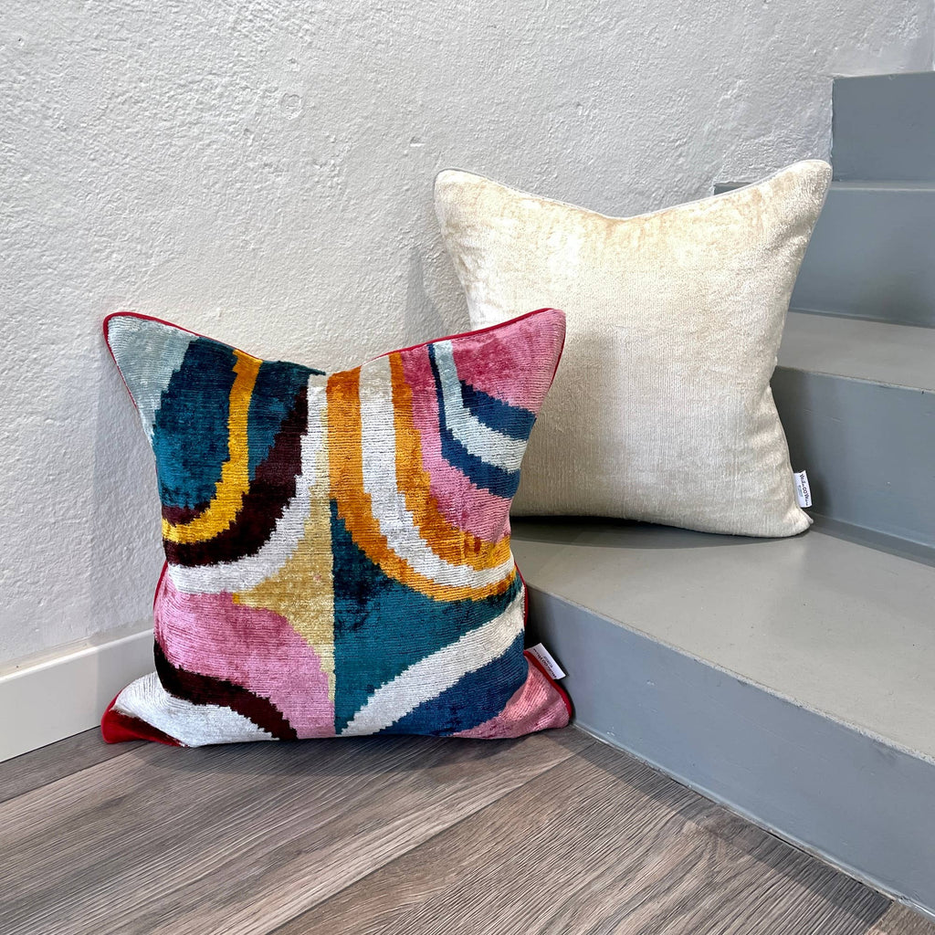 Velvet Ikat Cushion Picasso | Velvet Ikat Pillow Cover
