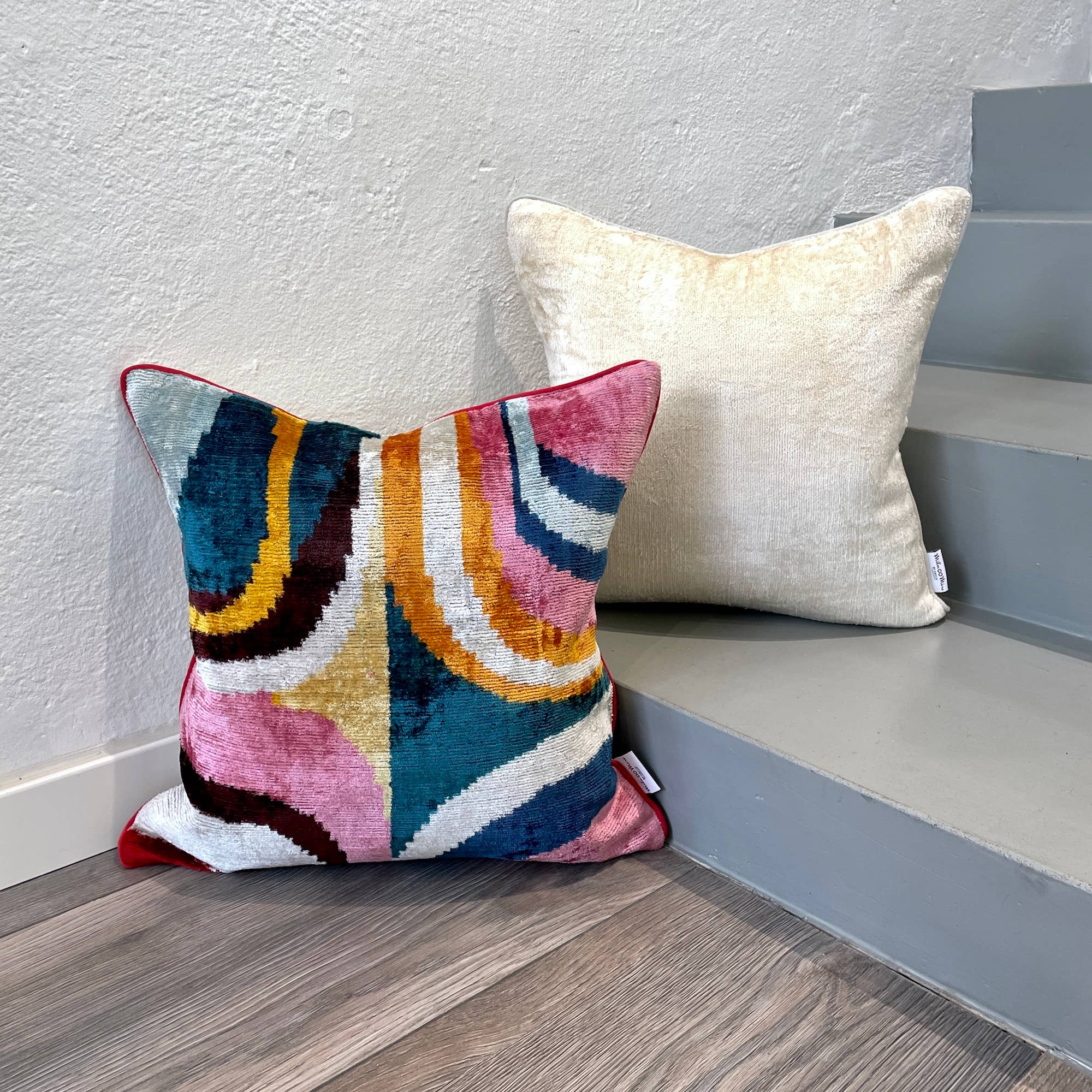 Velvet Ikat Cushion Picasso | Velvet Ikat Pillow Cover
