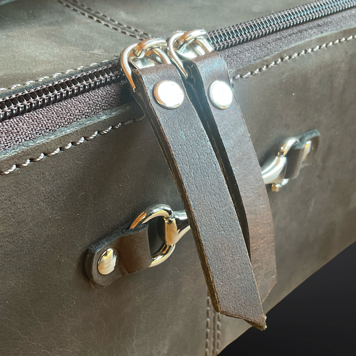 Equestrian Toiletry Bag Distressed Oily Leather Snaffle Bit